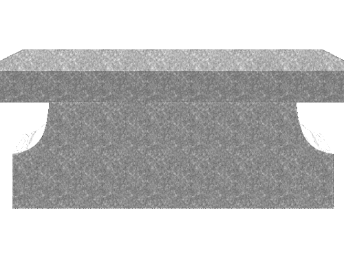 Cremation Pedestal Bench 3-0x1-2x0-4 AP China Grey Pedestal 2-6x0-10x1-2 w/ (2) 6"x8" Core Holes