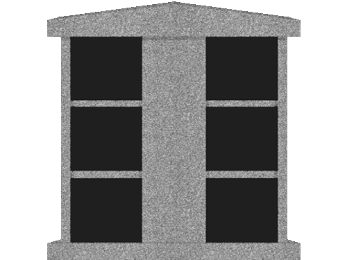 6 Niche Rooftop Columbarium 48x24x42 China Grey/Jet Black China Grey Walls/Jet Black Doors CFS-L-SY-252