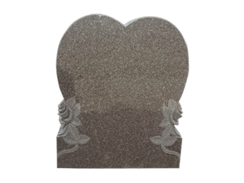 Single Heart with flowers 2-0x0-6x2-4 P5 Imperial Rose Fully carved flowers