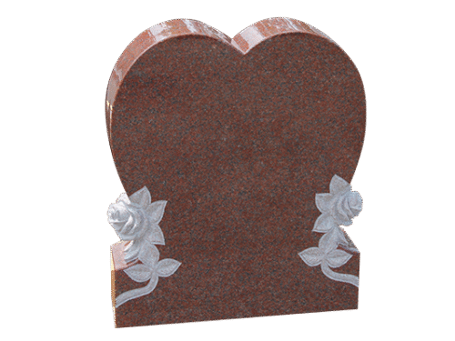 Single Heart with flowers 2-0x0-6x2-4 P5 India Red Fully carved flowers