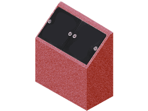 Companion Cremation Pillar 1-6x0-9x1-6 P5 India Red (2) 6x10 core holes with lids and rosettes