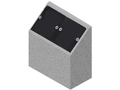 Companion Cremation Pillar 1-6x0-9x1-6 P5 China Grey (2) 6x10 core holes with (2) Jet Black lids 1" rosettes and with key