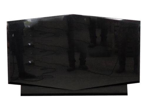 Rooftop w/ Chamfers 3-6x0-6x2-2 AP Jet Black Chamfers and 3/4" Recess on Front Only, Checks on Bottom