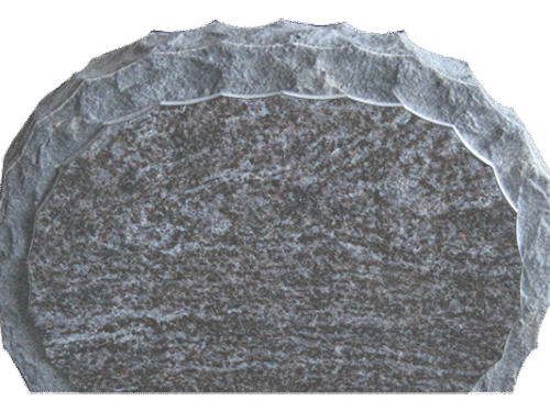 Shell Rock 3-6x0-6x2-2 P2 Bahama Blue Shell Rock Border on Front Only, Back Flat Polished